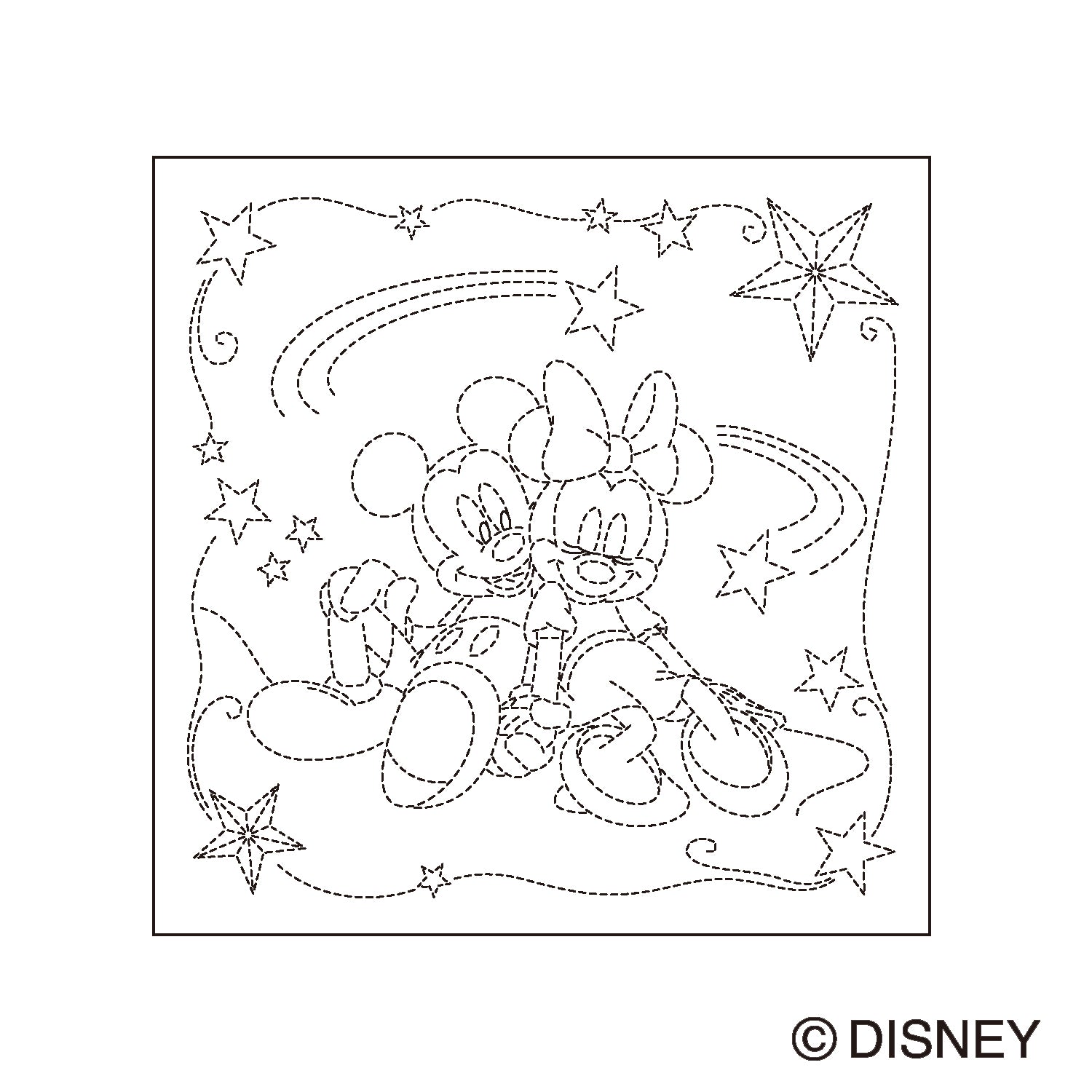 Flower Dishcloth H-1126 Mickey &amp; Minnie (white)
