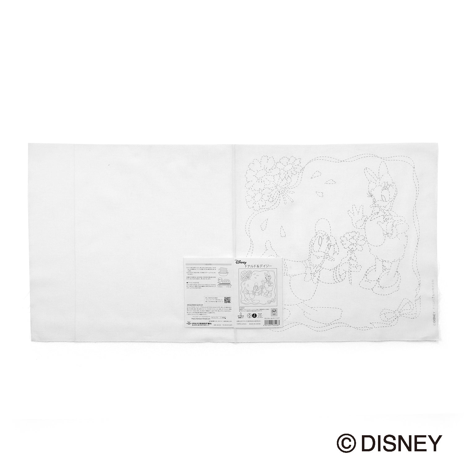 Flower Dishcloth H-1127 Donald &amp; Daisy (white)