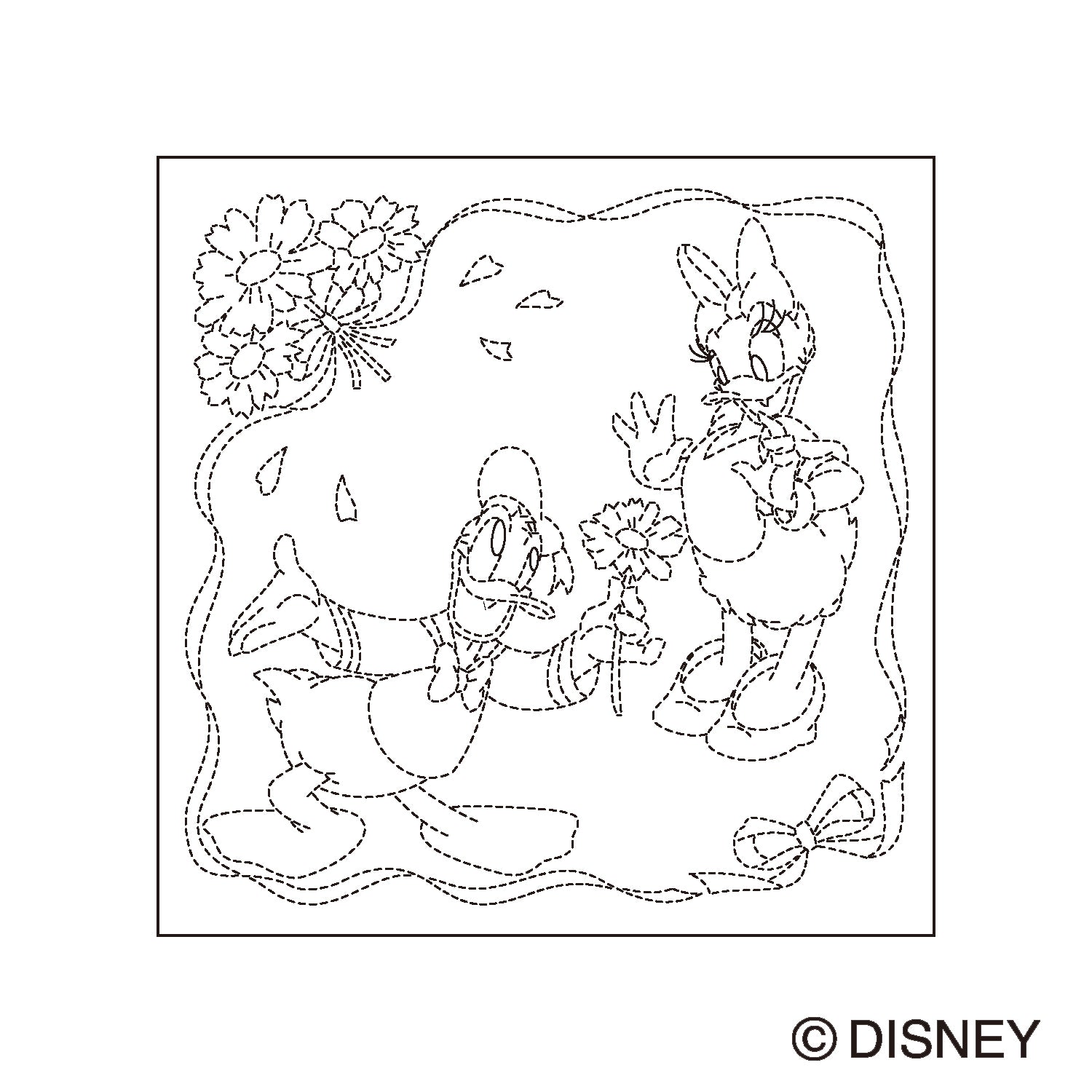 Flower Dishcloth H-1127 Donald &amp; Daisy (white)
