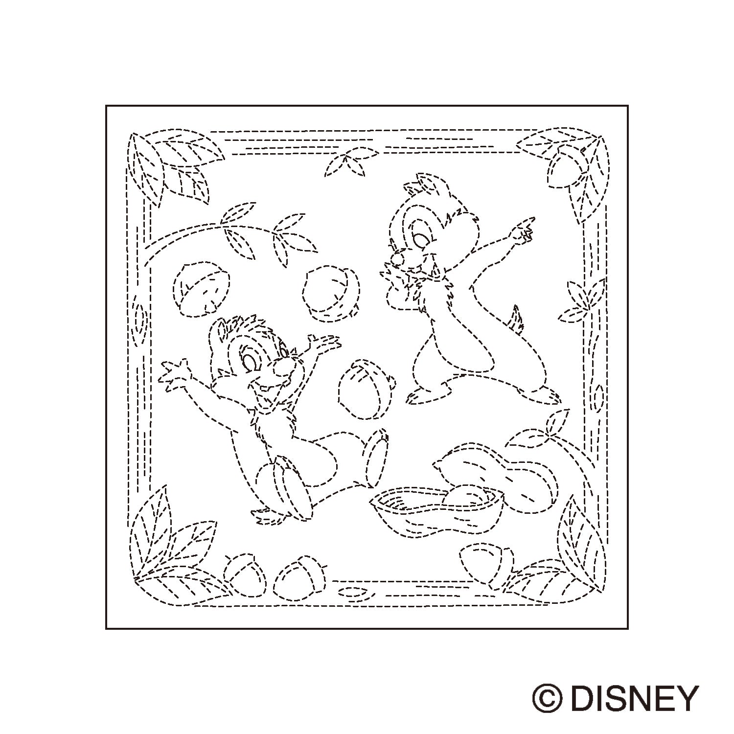 Sashiko Sampler H-1128 Chip &amp; Dale (white)