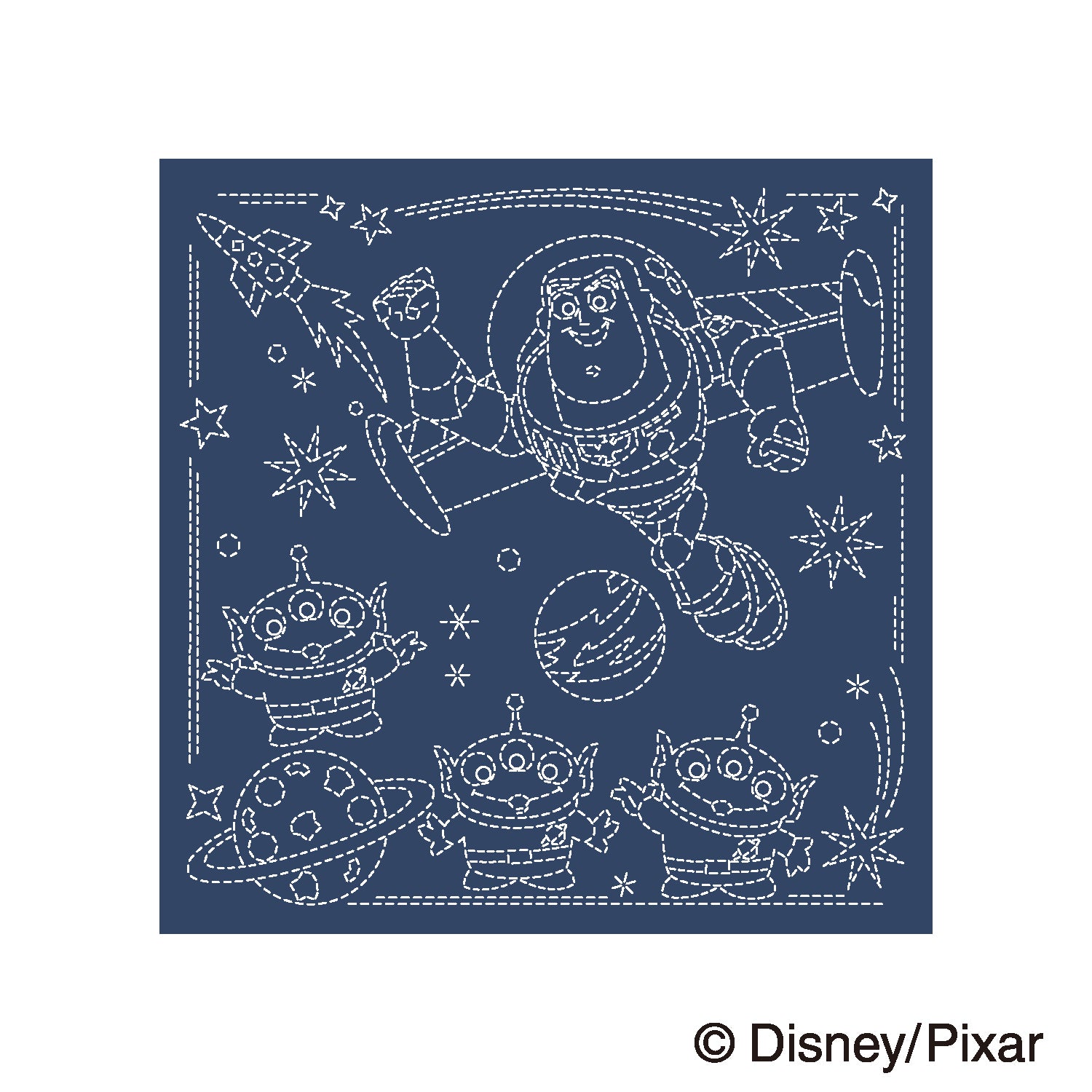 Sashiko Sampler H-14130 Buzz &amp; Alien (Navy Blue)