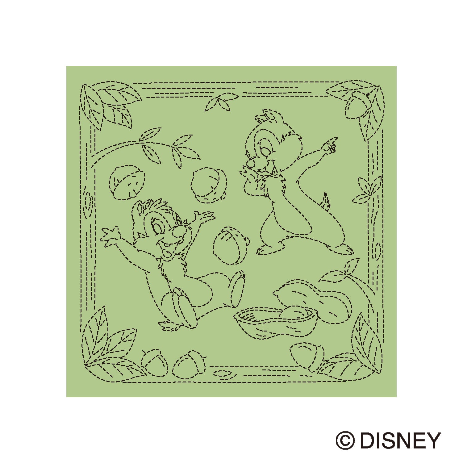 Sashiko Sampler H-8128 Chip &amp; Dale (Japanese bush warbler)