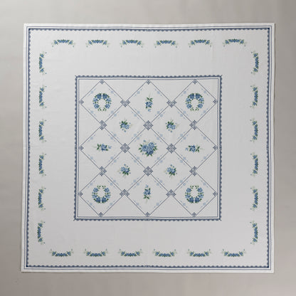 No.1204 Blue rose motif tablecloth