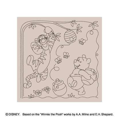 Sashiko Sampler H-10129 Pooh &amp;amp; Tigger (Almond Milk)