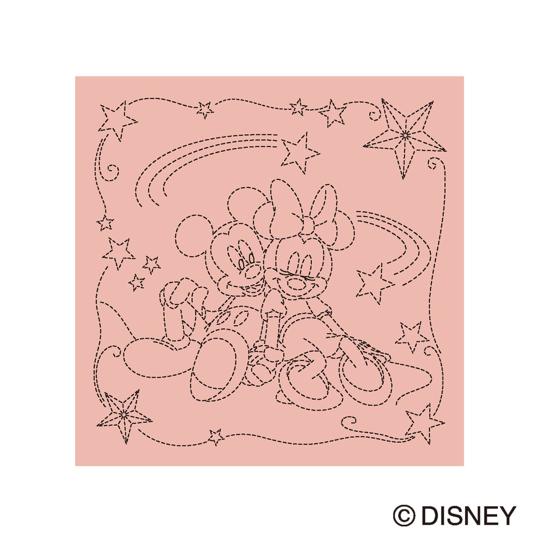 Flower Dishcloth H-3126 Mickey &amp;amp; Minnie (dark pink)