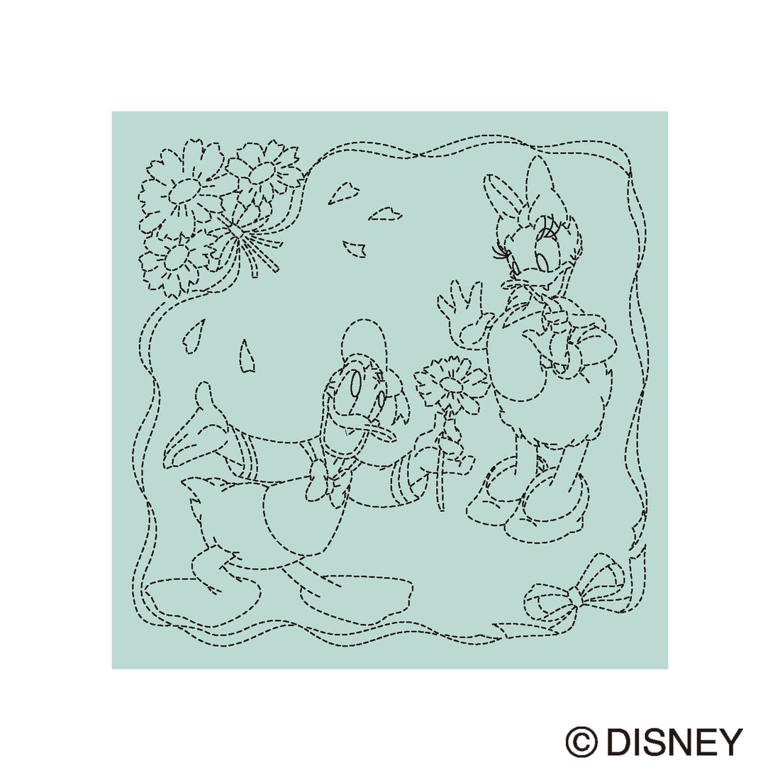 Flower Dishcloth H-4127 Donald & Daisy (light blue)