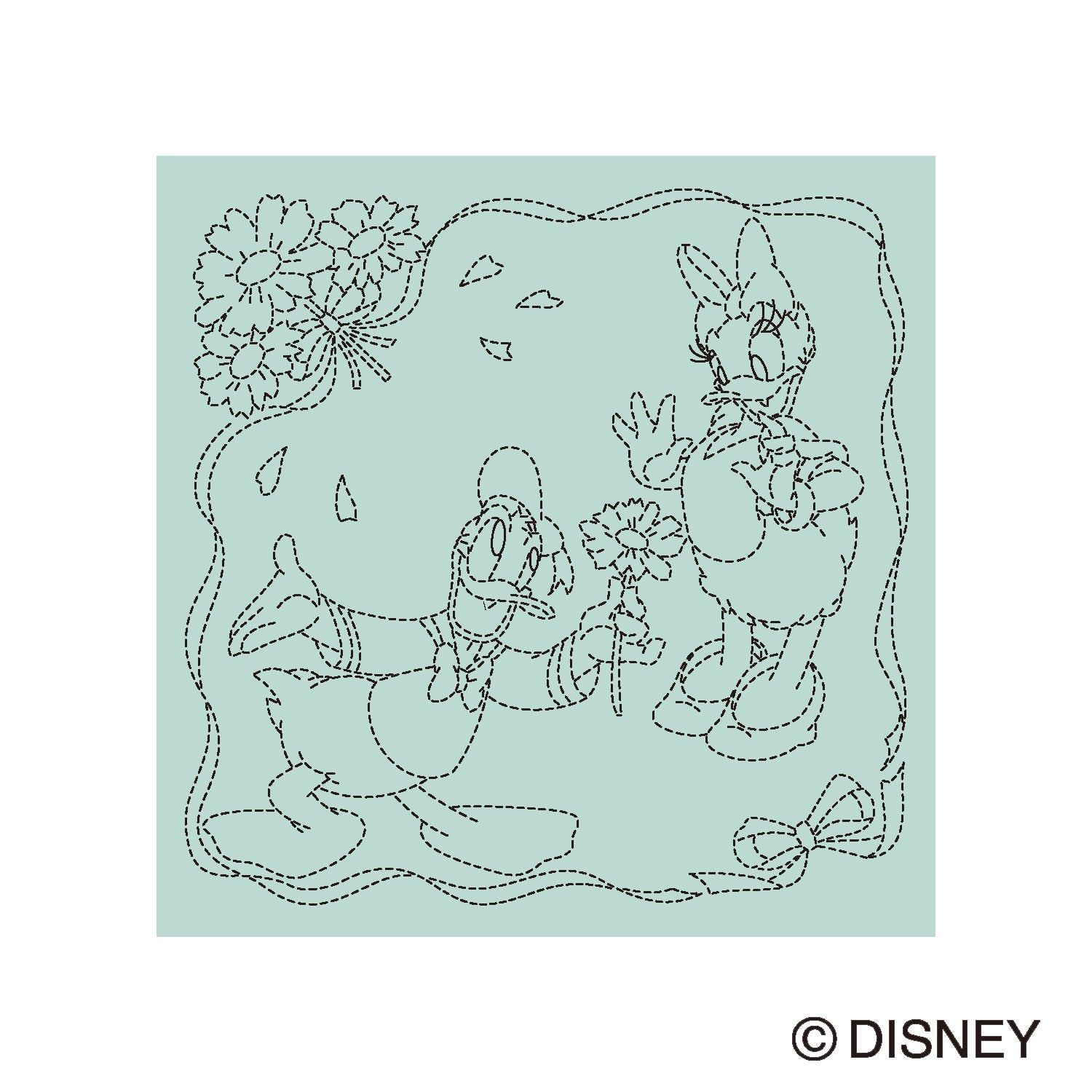 Flower Dishcloth H-4127 Donald &amp;amp; Daisy (light blue)