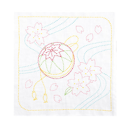 SK-484 Cherry Blossoms and Temari (White)