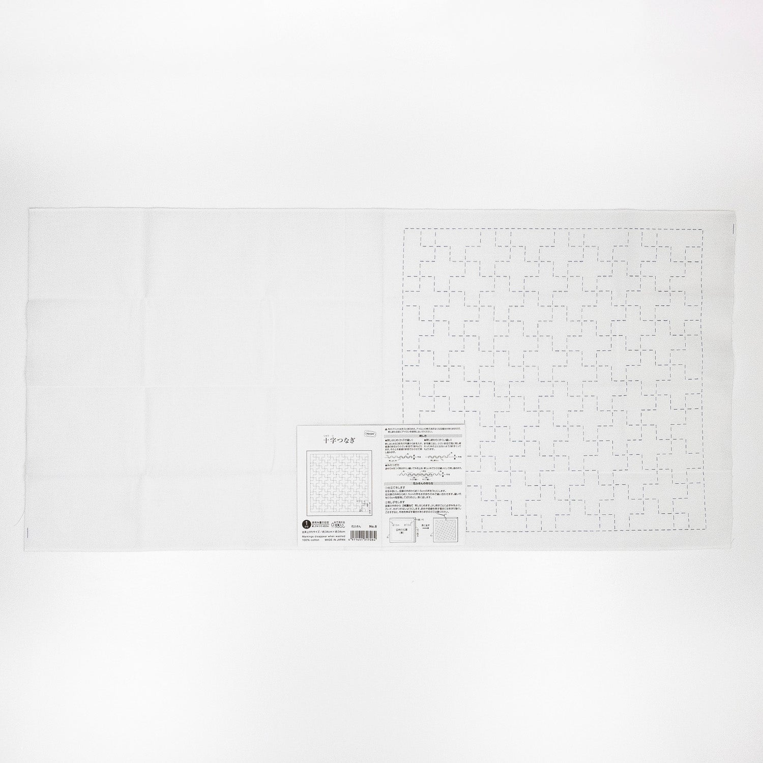 花ふきん8 十字つなぎ（白）