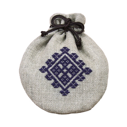 Kogin 67 Drawstring Pouch with Decorative Frame